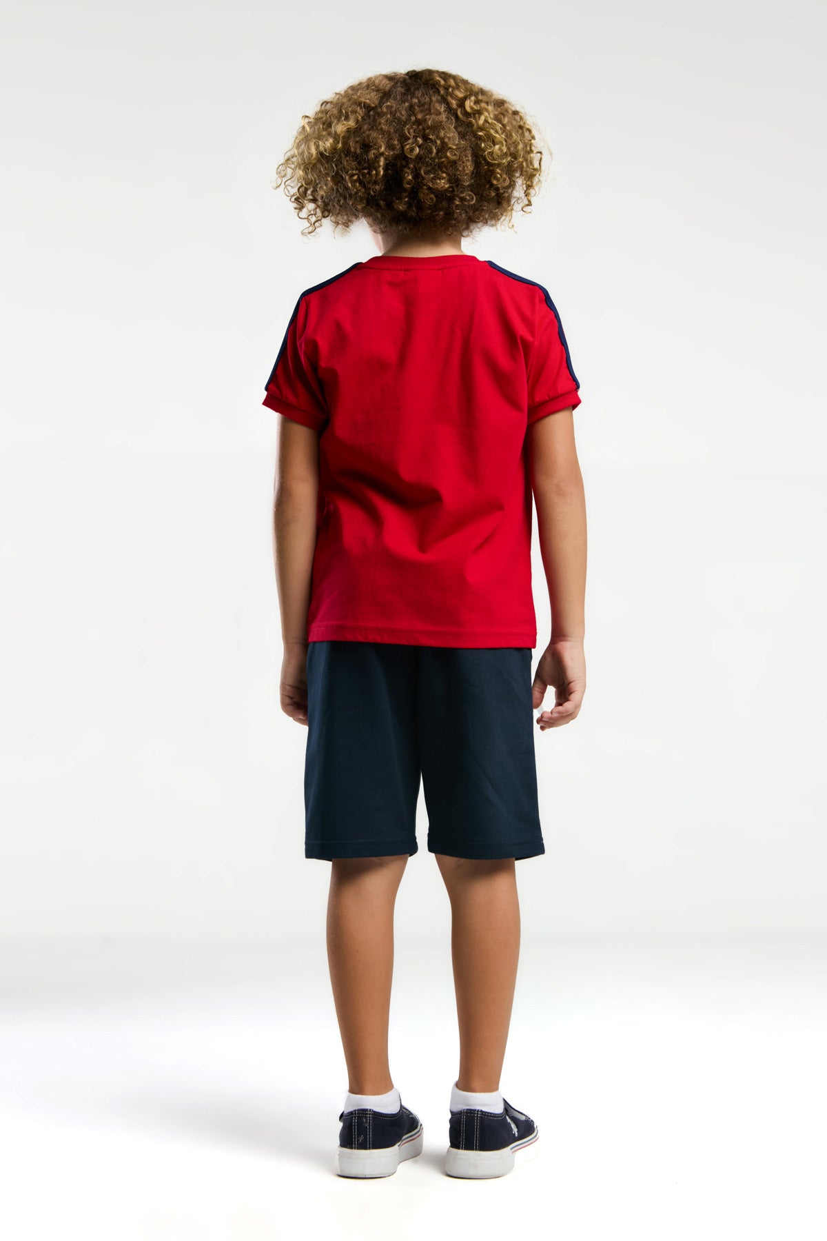 U.S. Polo Assn., Set de tricou din bumbac si pantaloni scurti cu logo discret