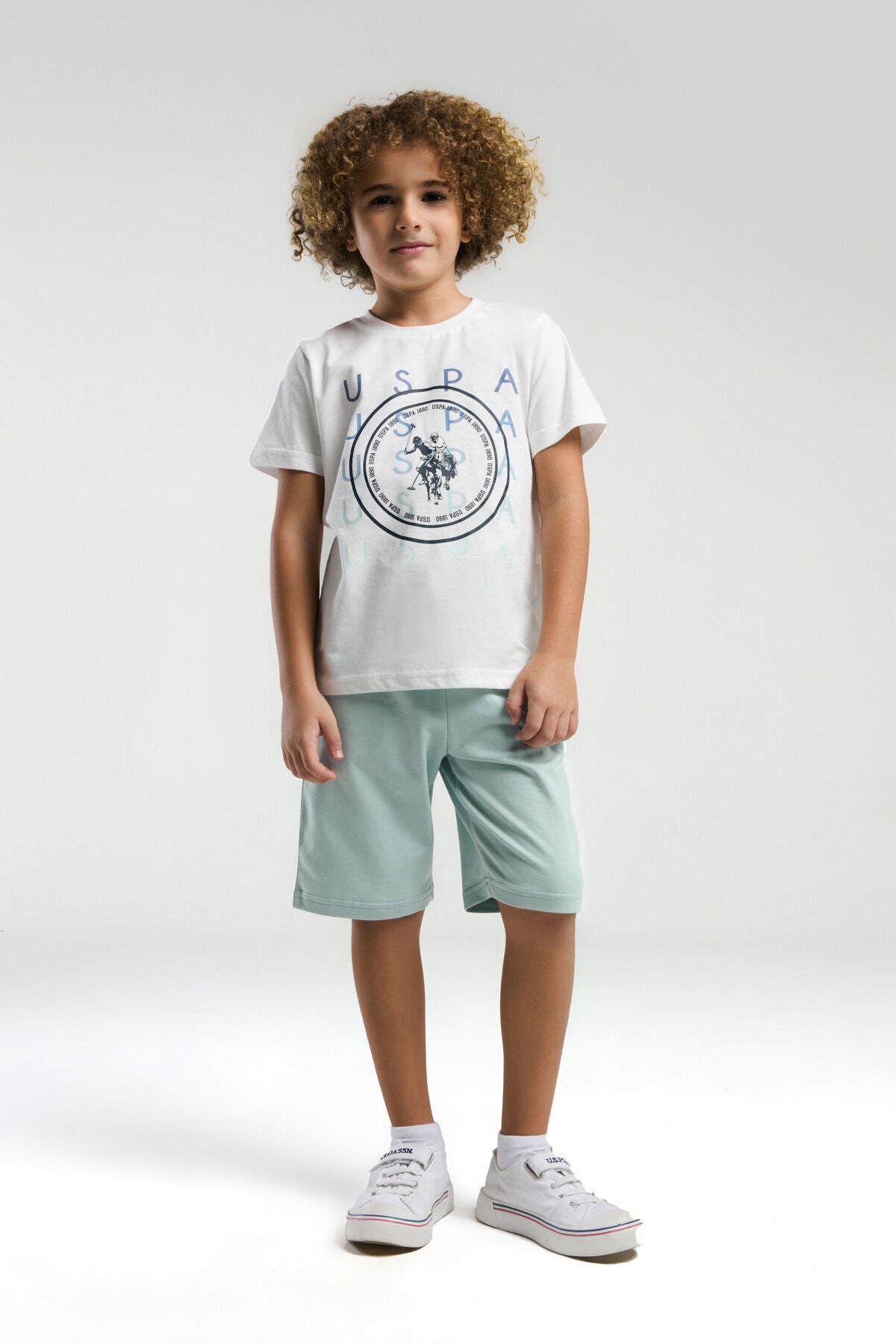 U.S. Polo Assn., Set doua piese din amestec de bumbac