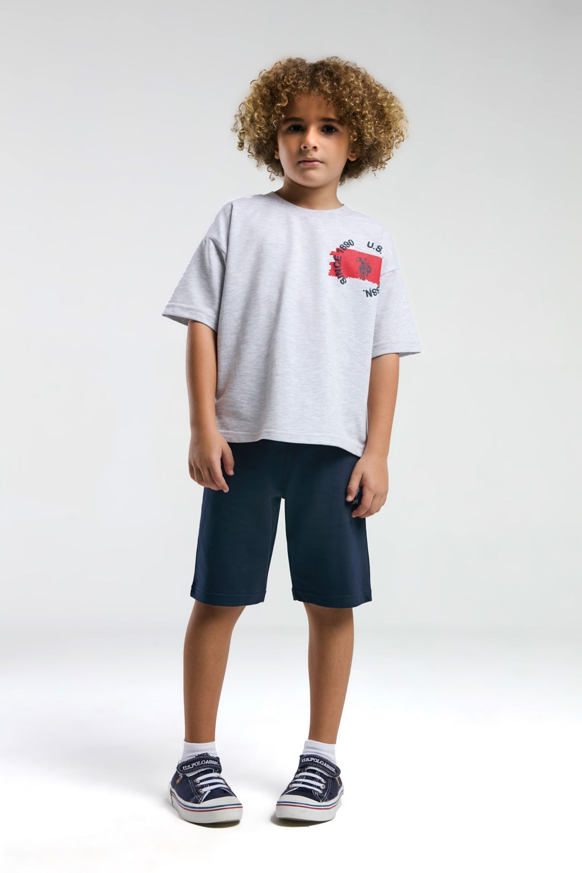 U.S. Polo Assn., Set doua piese din amestec de bumbac