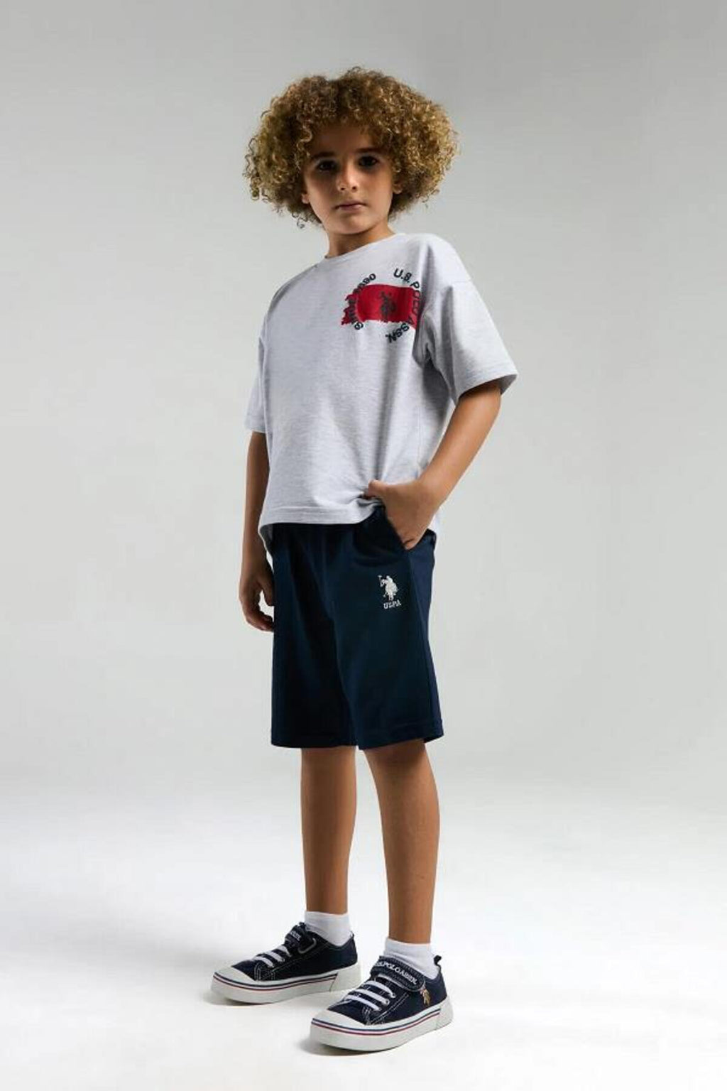 U.S. Polo Assn., Set doua piese din amestec de bumbac