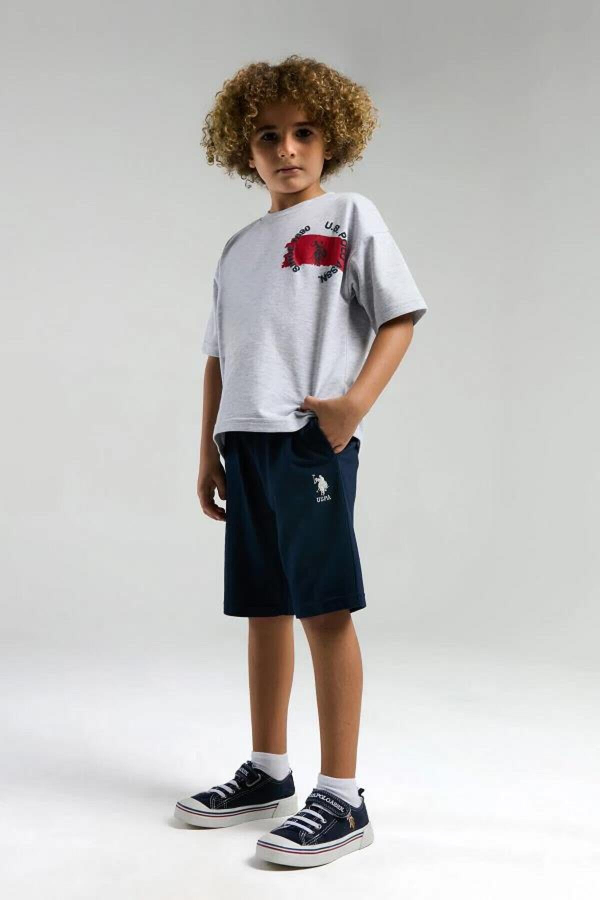 U.S. Polo Assn., Set doua piese din amestec de bumbac