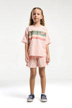 U.S. Polo Assn., Set de tricou cu imprimeu logo si pantaloni scurti