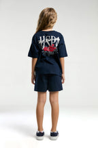 U.S. Polo Assn., Trening de bumbac cu pantaloni scurti si imprimeu logo pe spate