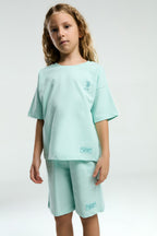 U.S. Polo Assn., Set de tricou de bumbac cu logo si pantaloni scurti - 2 piese