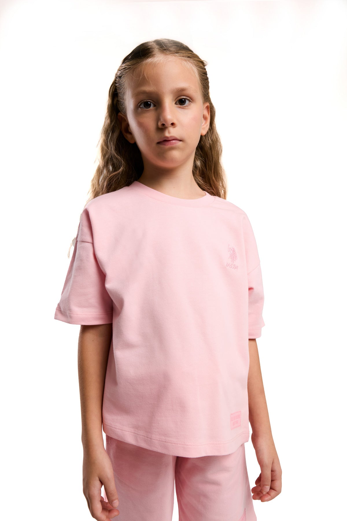 U.S. Polo Assn., Set de tricou de bumbac cu logo si pantaloni scurti - 2 piese