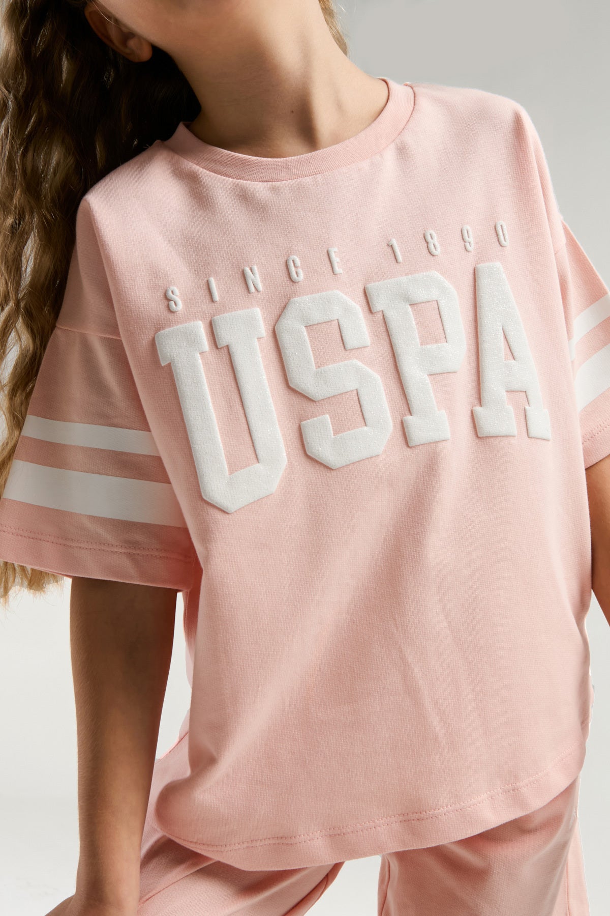U.S. Polo Assn., Set de tricou lejer cu logo si pantaloni scurti cu snur