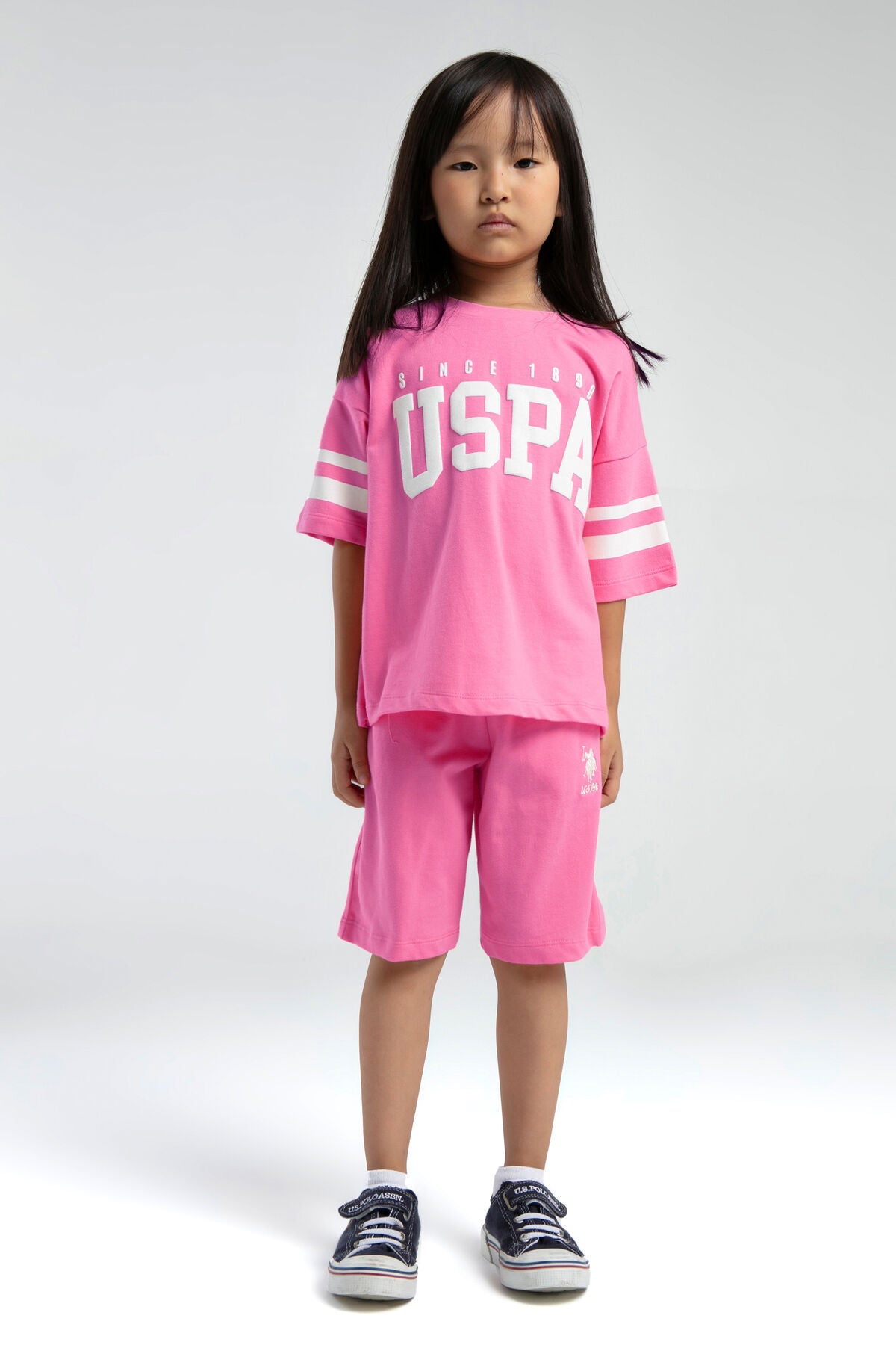 U.S. Polo Assn., Set de tricou lejer si pantaloni scurti, 2 piese