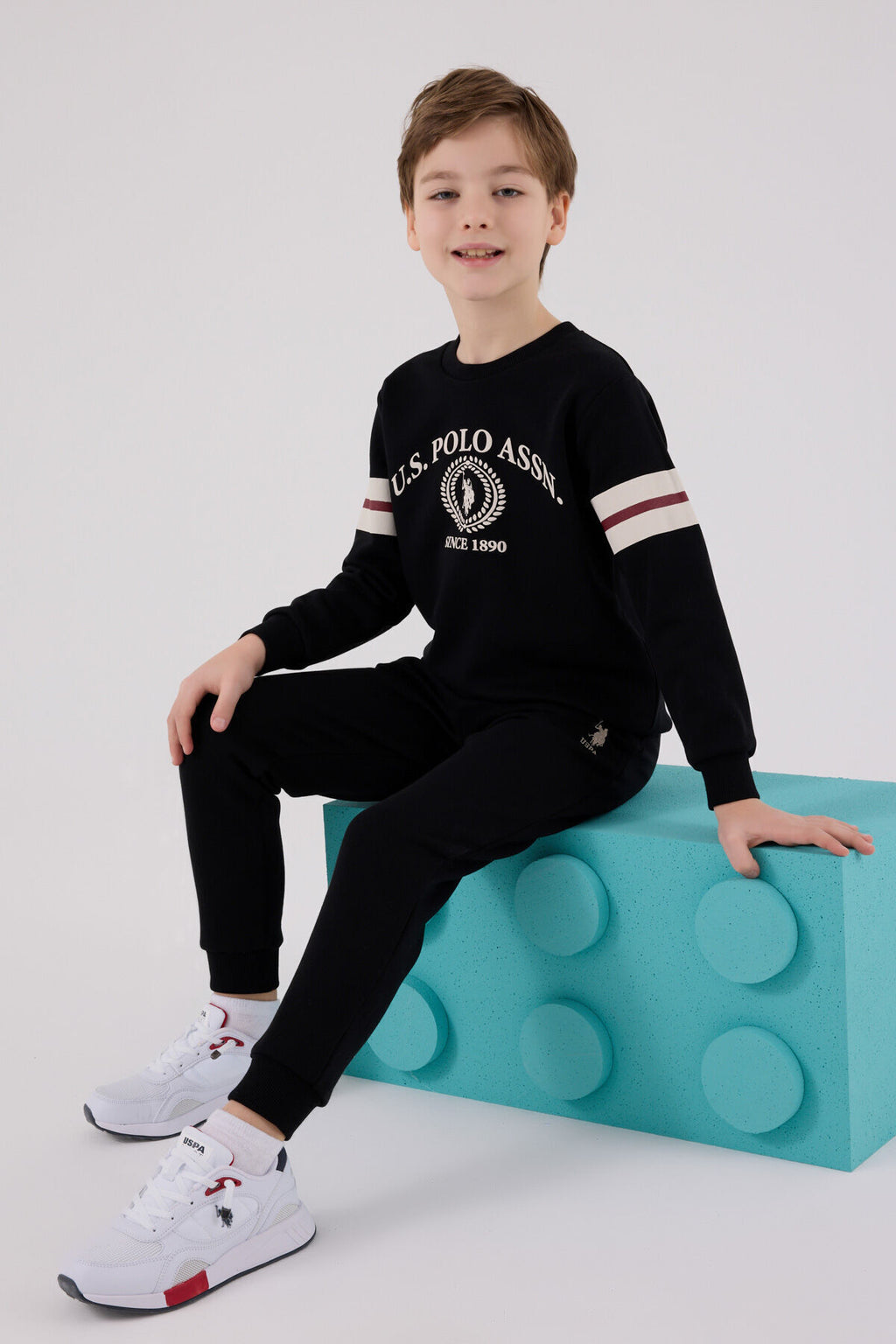 U.S. Polo Assn., Set doua piese din amestec de bumbac