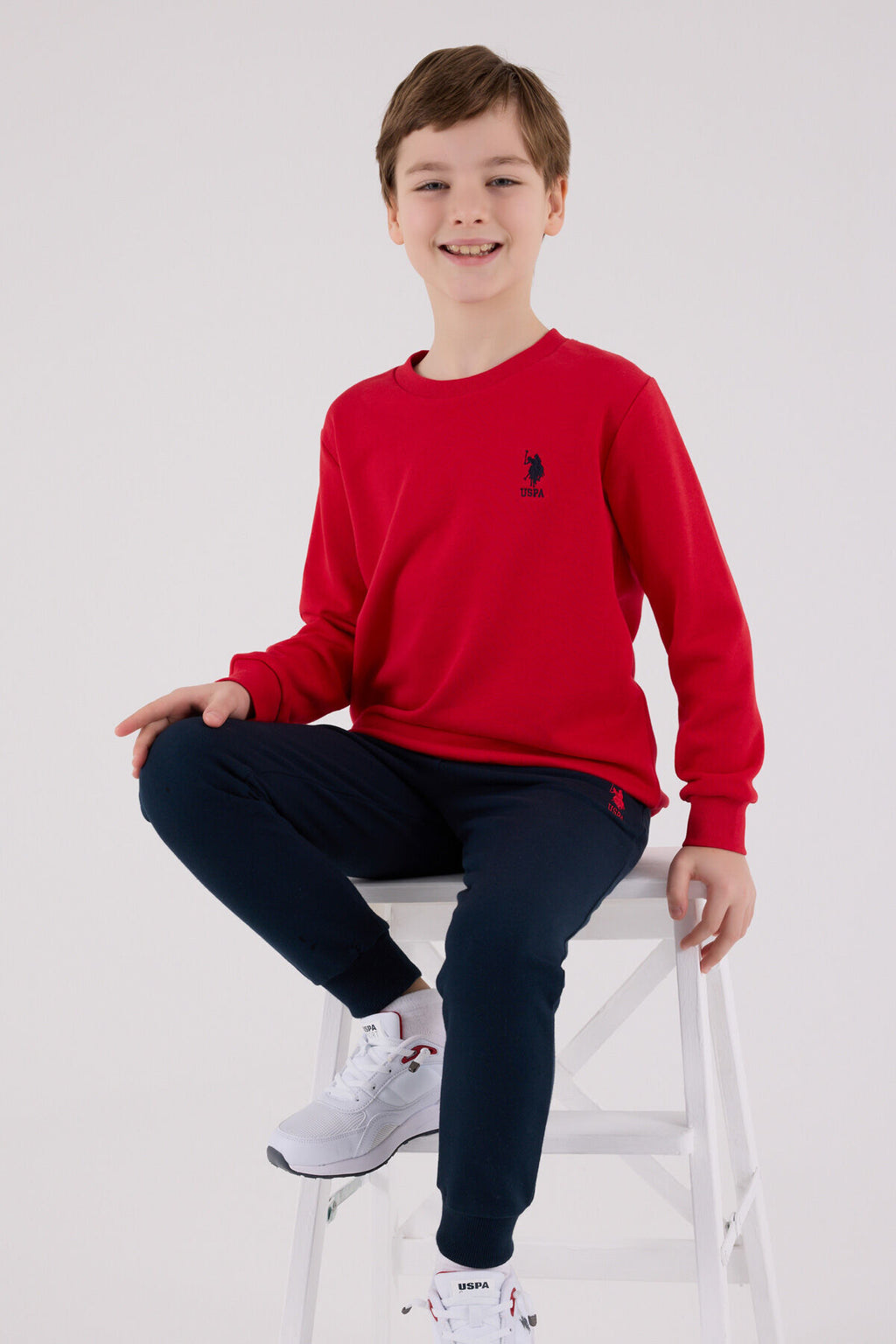 U.S. Polo Assn., Trening cu imprimeu logo pe partea din spate si decolteu la baza gatului
