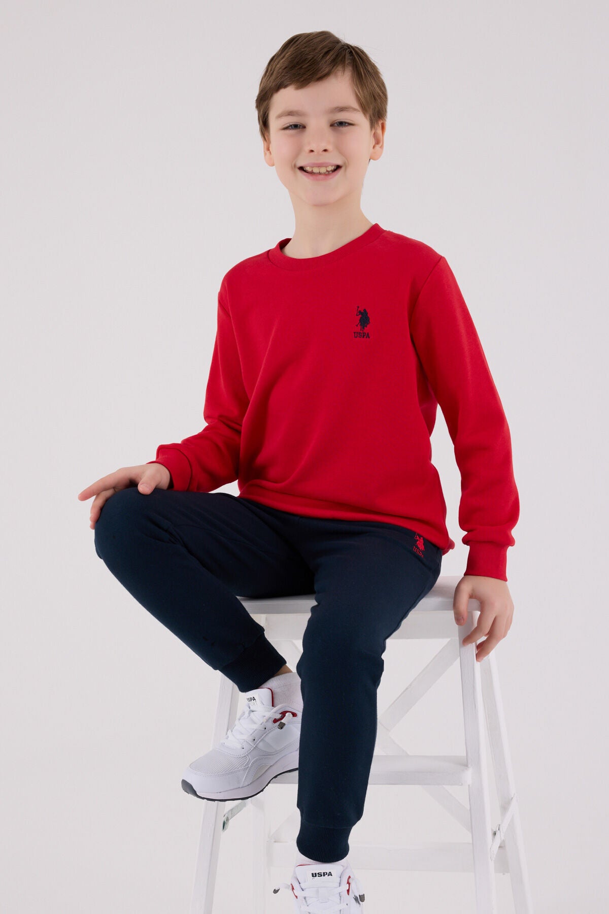 U.S. Polo Assn., Trening cu imprimeu logo pe partea din spate si decolteu la baza gatului
