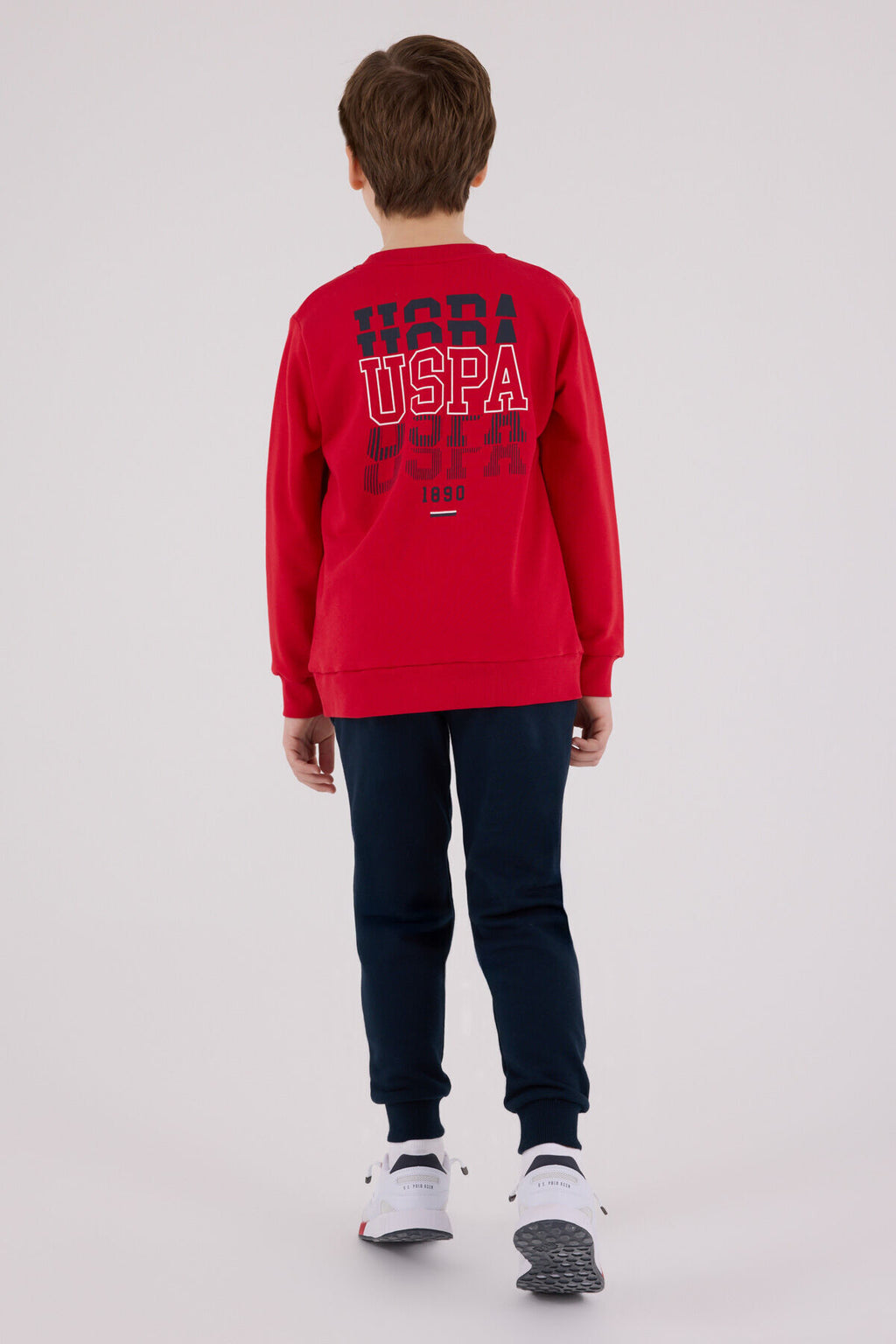 U.S. Polo Assn., Trening cu imprimeu logo pe partea din spate si decolteu la baza gatului
