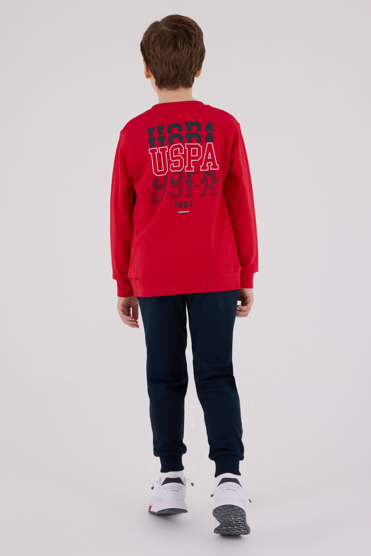 U.S. Polo Assn., Trening cu imprimeu logo pe partea din spate si decolteu la baza gatului