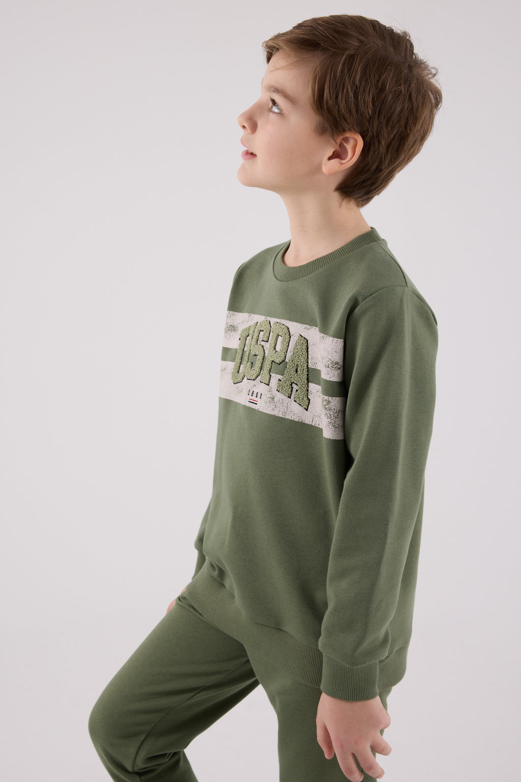 U.S. Polo Assn., Set de bluza de trening si pantaloni de trening cu imprimeu