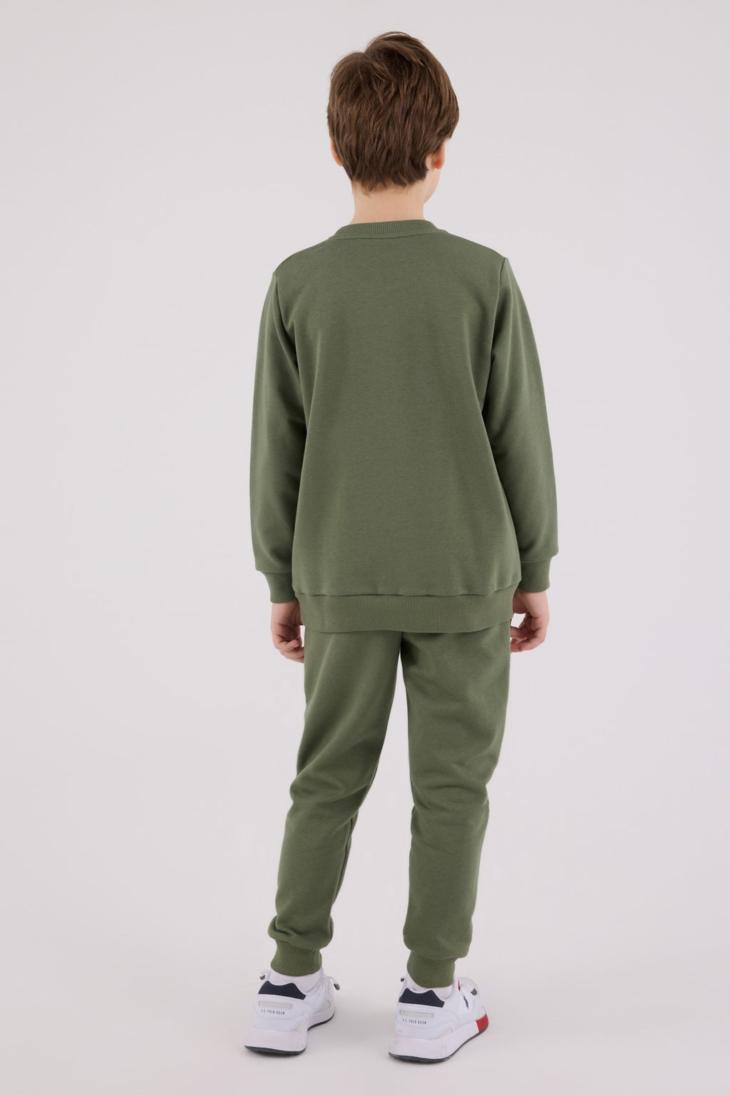U.S. Polo Assn., Set de bluza de trening si pantaloni de trening cu imprimeu