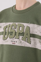 U.S. Polo Assn., Set de bluza de trening si pantaloni de trening cu imprimeu