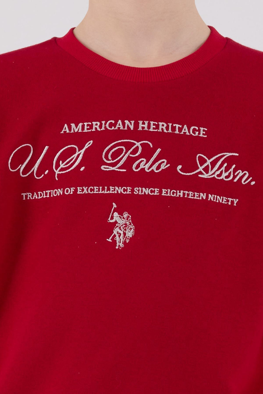 U.S. Polo Assn., Set de bluza de trening din amestec de bumbac cu pantaloni de trening cu logo brodat