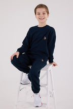 U.S. Polo Assn., Set de bluza de trening si pantaloni de trening cu broderie discreta