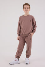 U.S. Polo Assn., Set de bluza de trening si pantaloni de trening cu broderie discreta