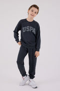 U.S. Polo Assn., Trening cu logo contrastant, Gri antracit, Gri inchis, 116-122 CM