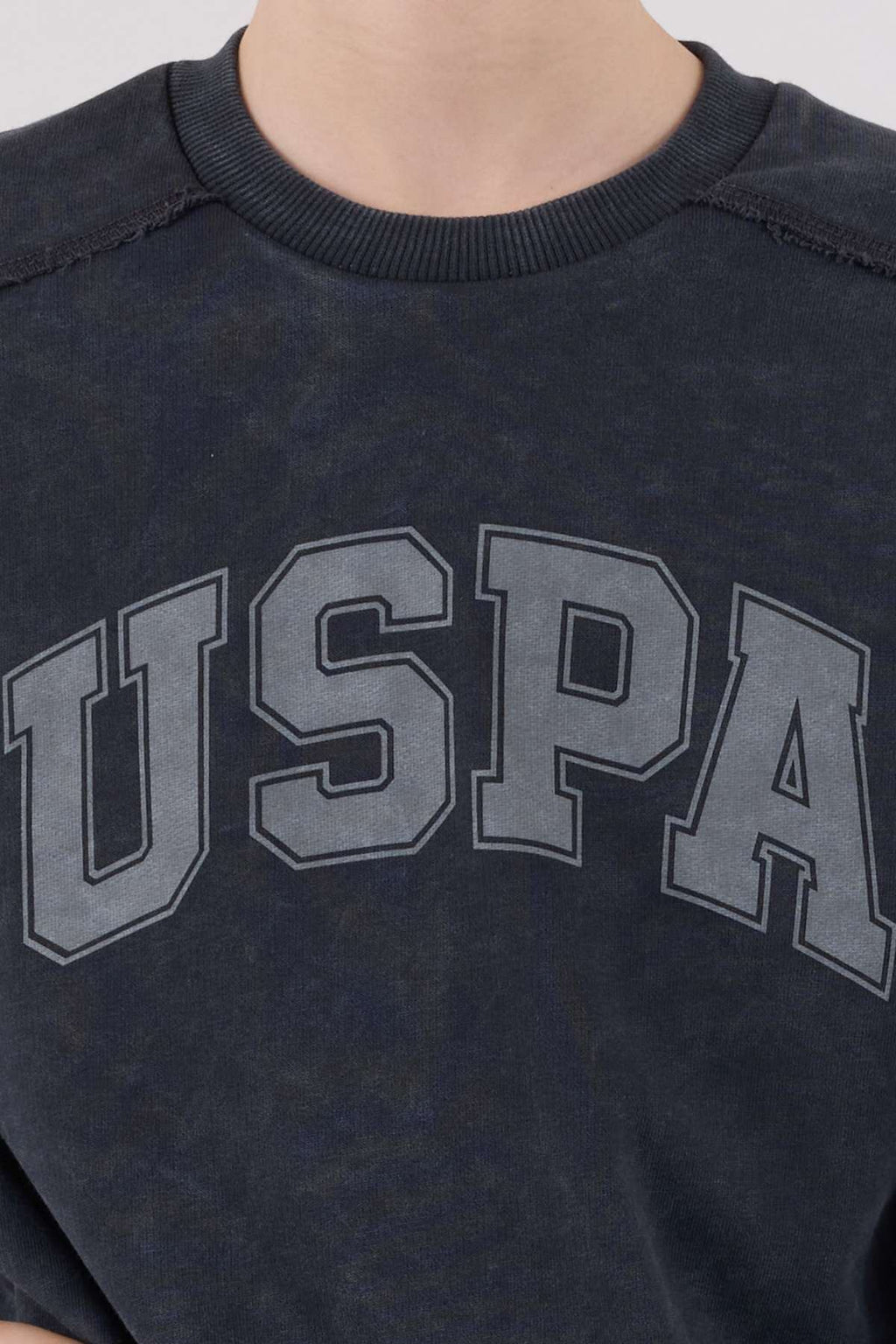 U.S. Polo Assn., Trening cu logo contrastant, Gri antracit, Gri inchis, 116-122 CM