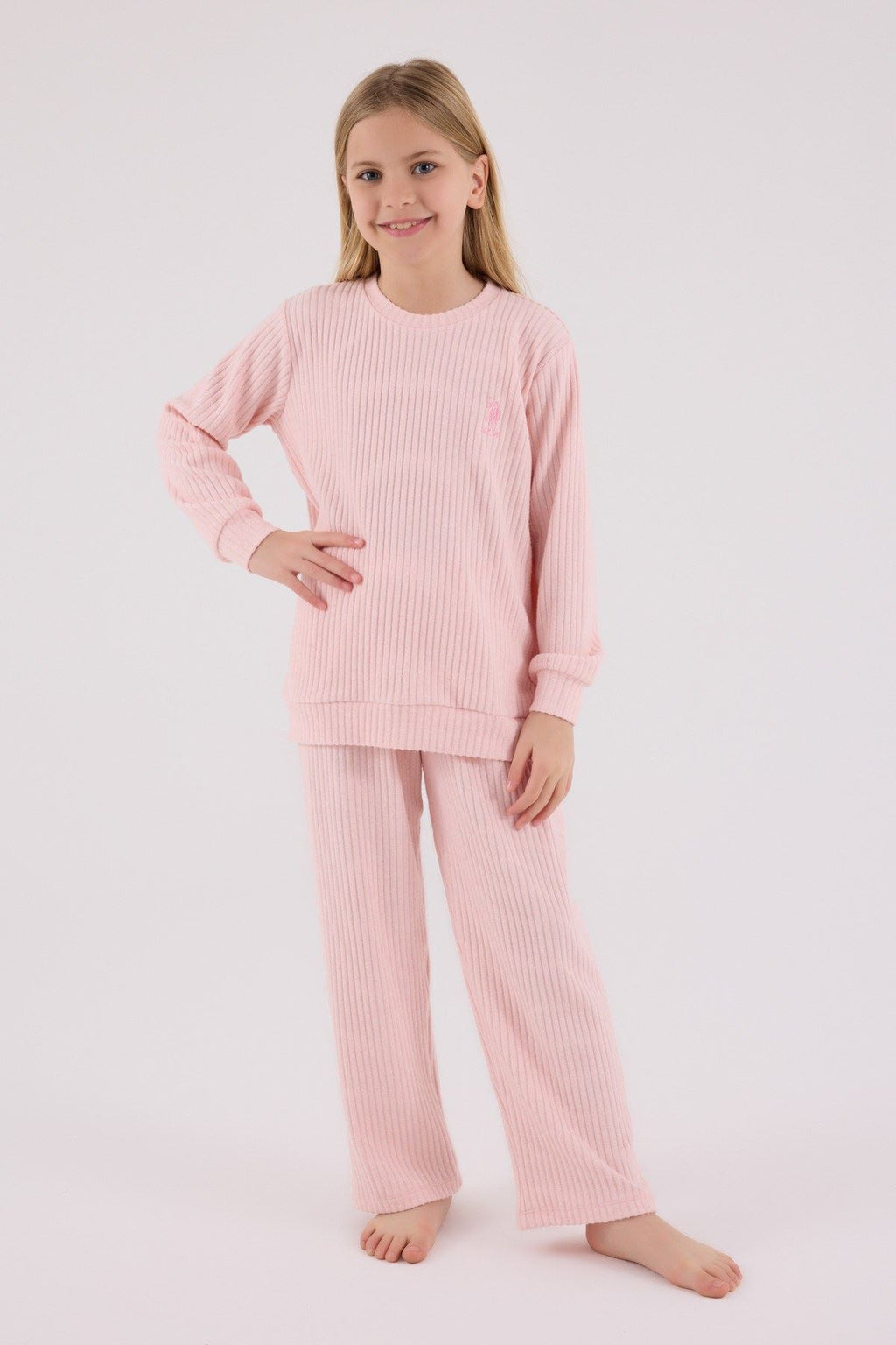 U.S. Polo Assn., Pijama cu pantaloni lungi, logo si striatii