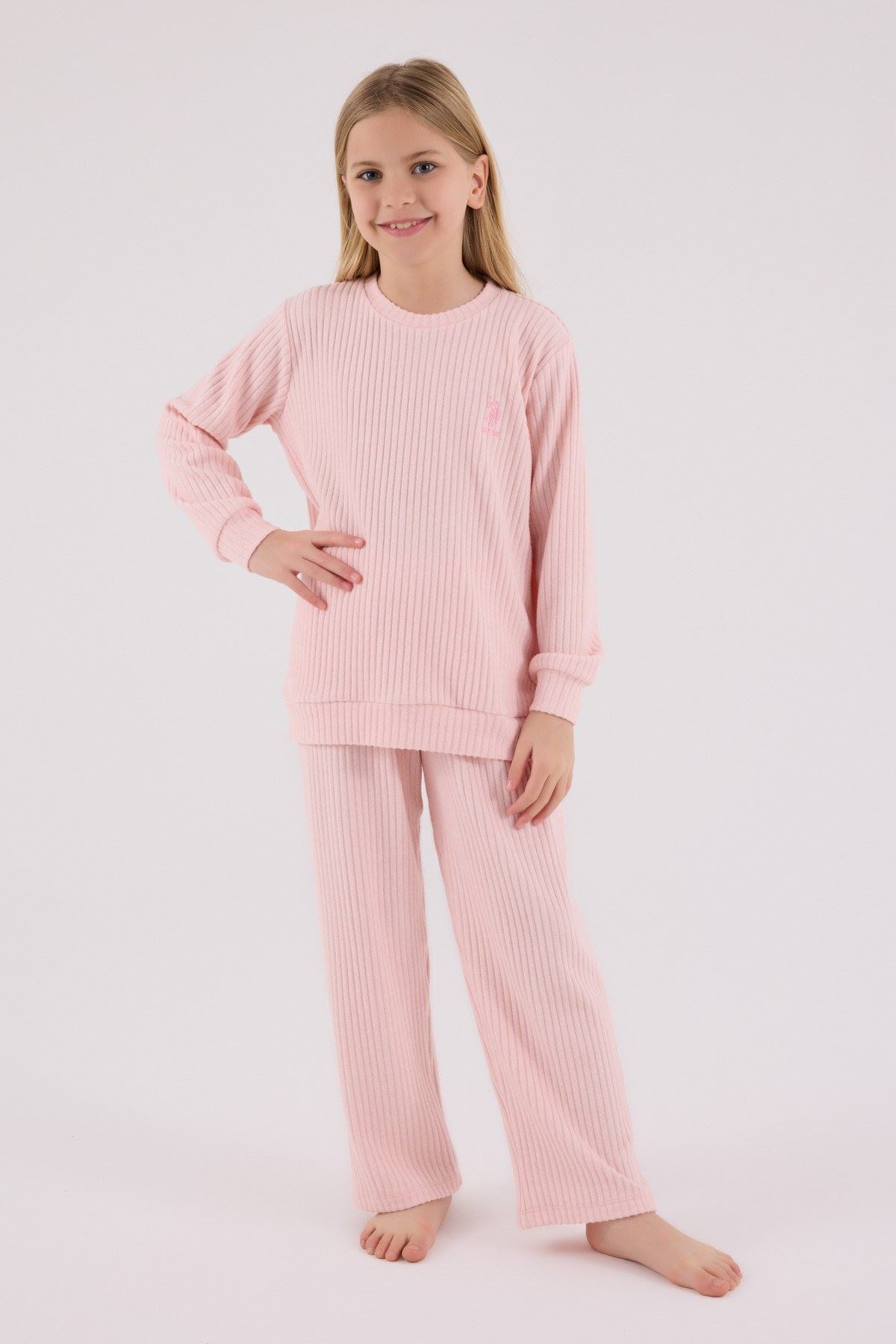 U.S. Polo Assn., Pijama cu pantaloni lungi, logo si striatii