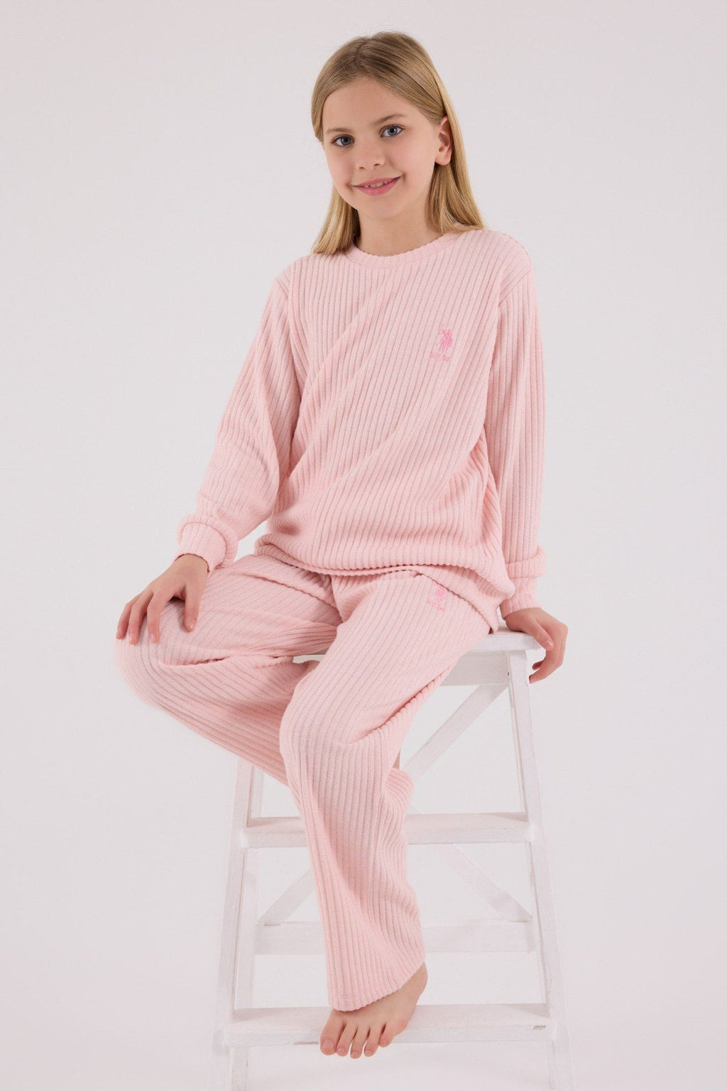 U.S. Polo Assn., Pijama cu pantaloni lungi, logo si striatii