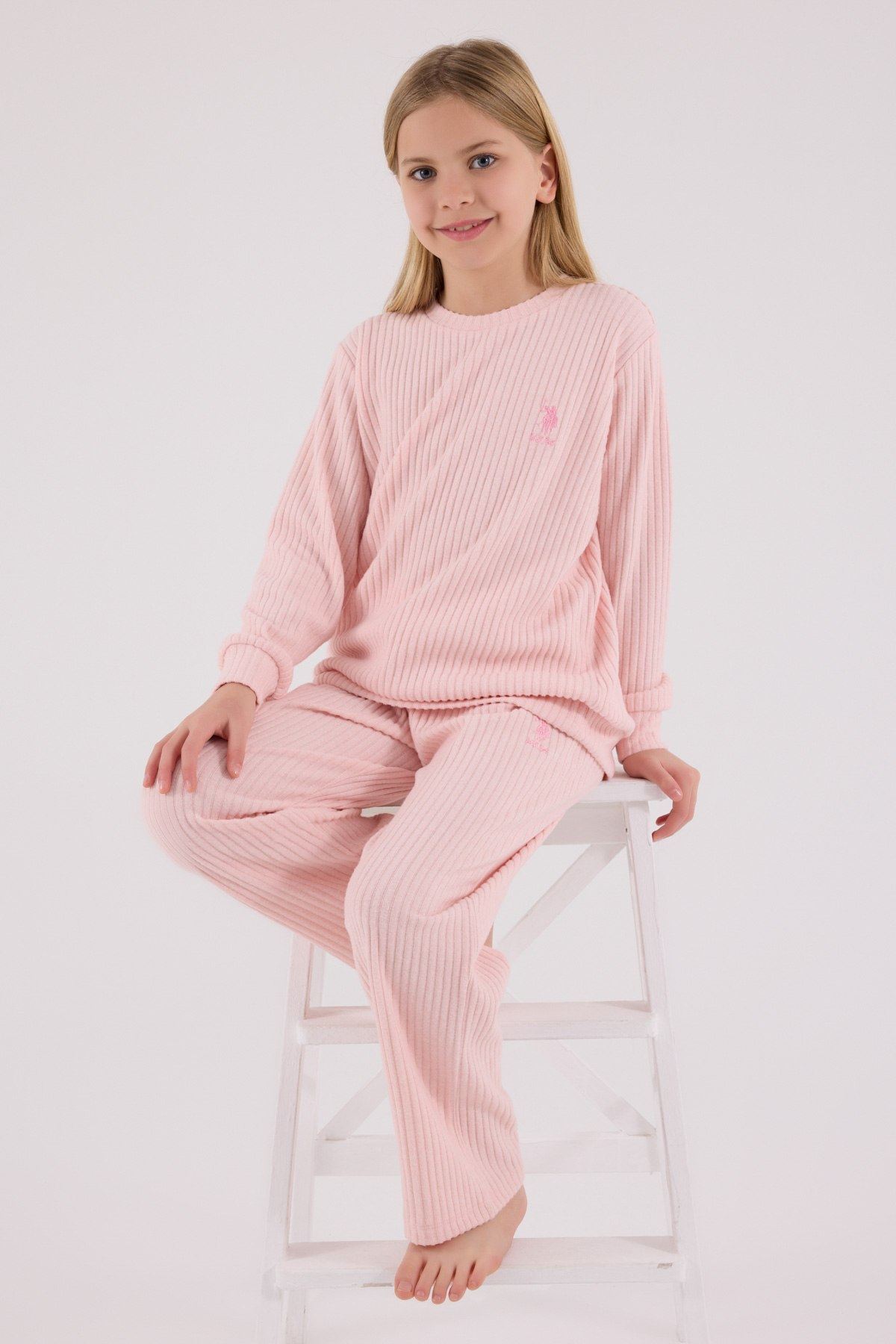 U.S. Polo Assn., Pijama cu pantaloni lungi, logo si striatii
