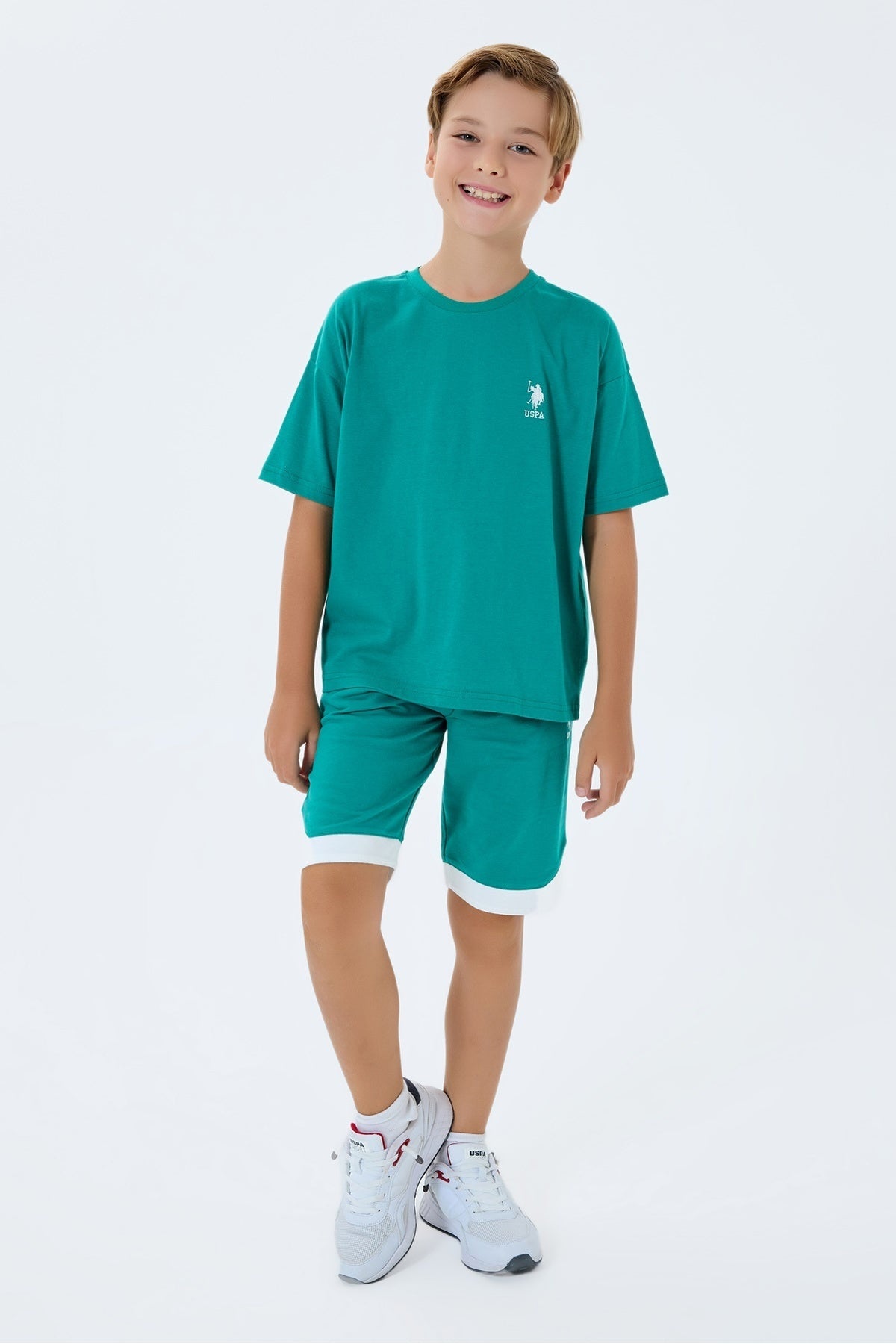U.S. Polo Assn., Trening scurt cu imprimeu logo pe partea din spate