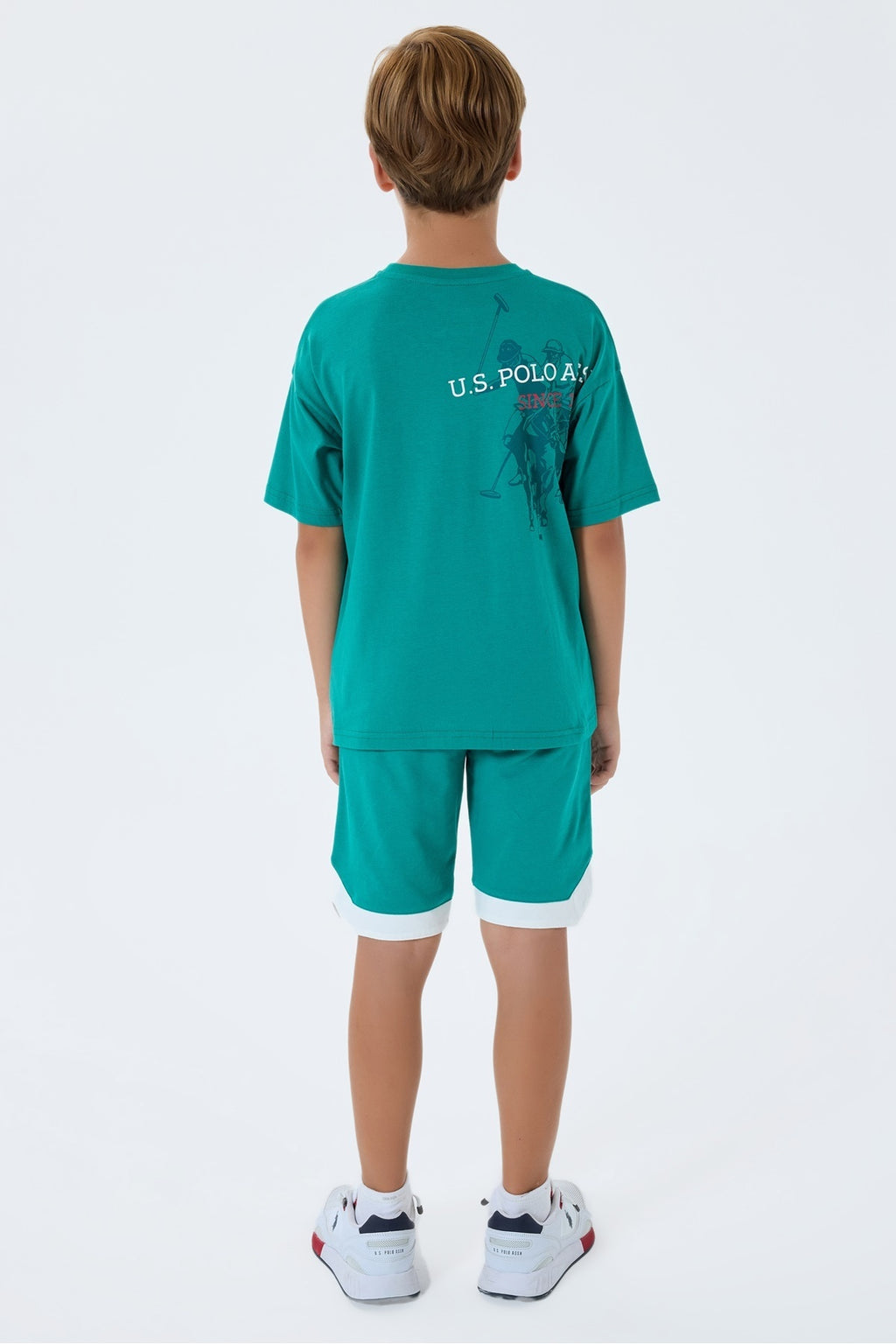 U.S. Polo Assn., Trening scurt cu imprimeu logo pe partea din spate