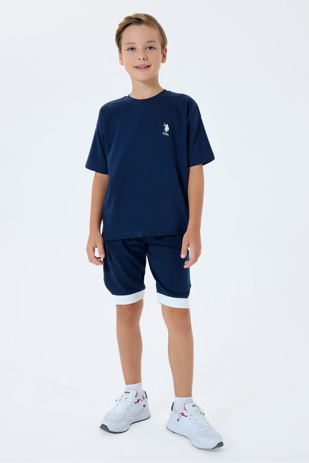 U.S. Polo Assn., Trening scurt cu imprimeu logo pe partea din spate