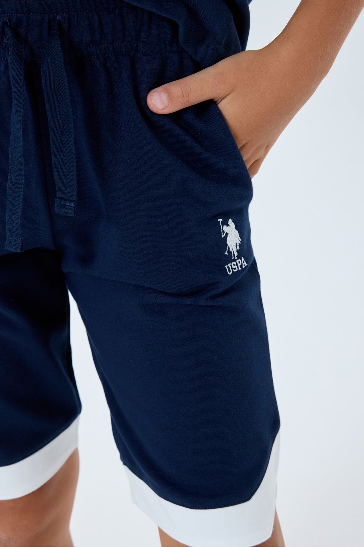 U.S. Polo Assn., Trening scurt cu imprimeu logo pe partea din spate