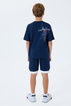 U.S. Polo Assn., Trening scurt cu imprimeu logo pe partea din spate