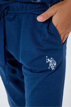 Set doua piese cu tricou si pantaloni scurti, pentru baieti, Albastru indigo