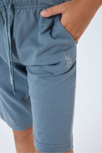 Set doua piese cu tricou si pantaloni scurti, pentru baieti, Gri