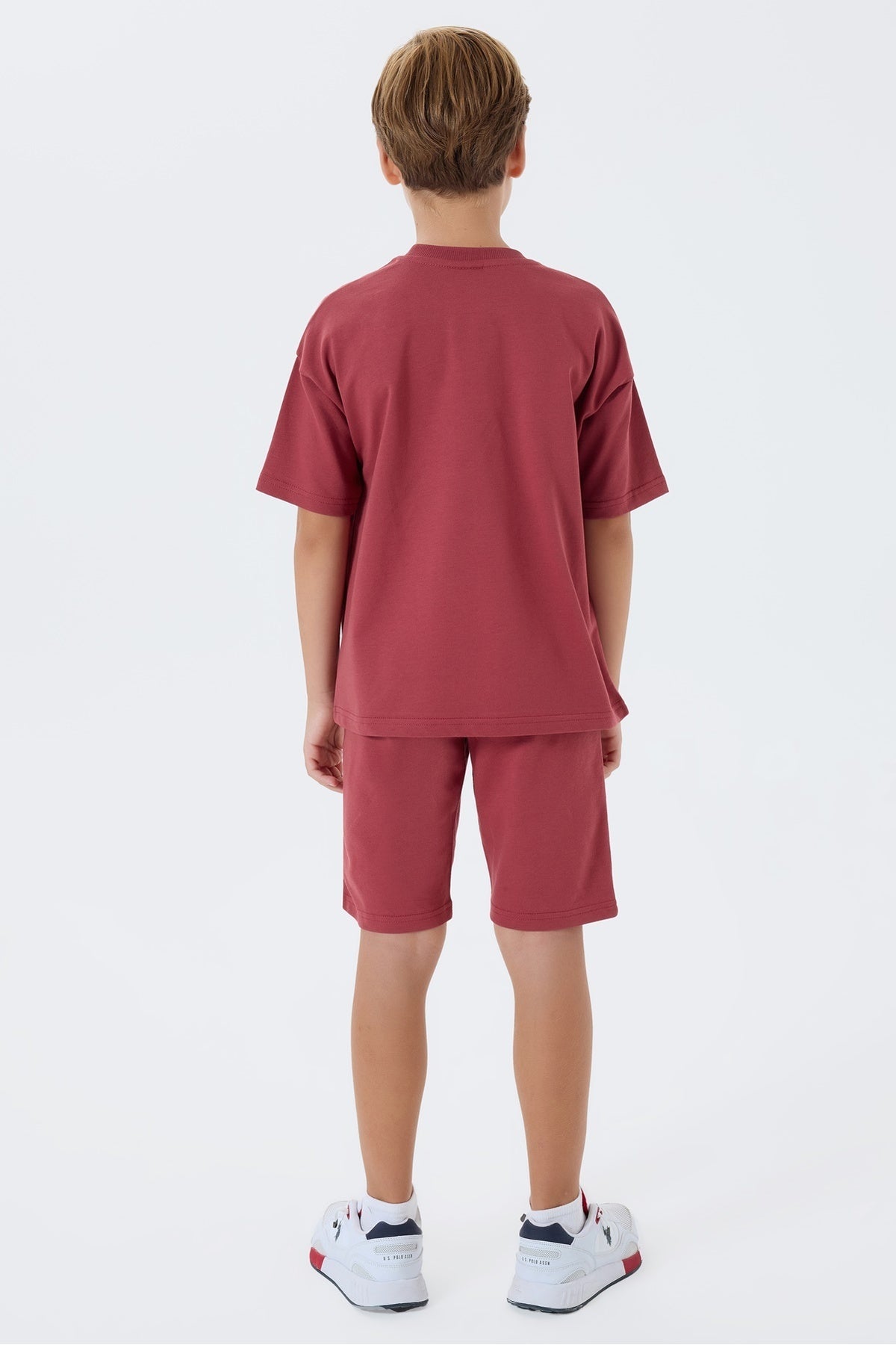 U.S. Polo Assn., Trening scurt din bumbac cu broderie logo discreta