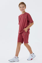 U.S. Polo Assn., Trening scurt din bumbac cu broderie logo discreta