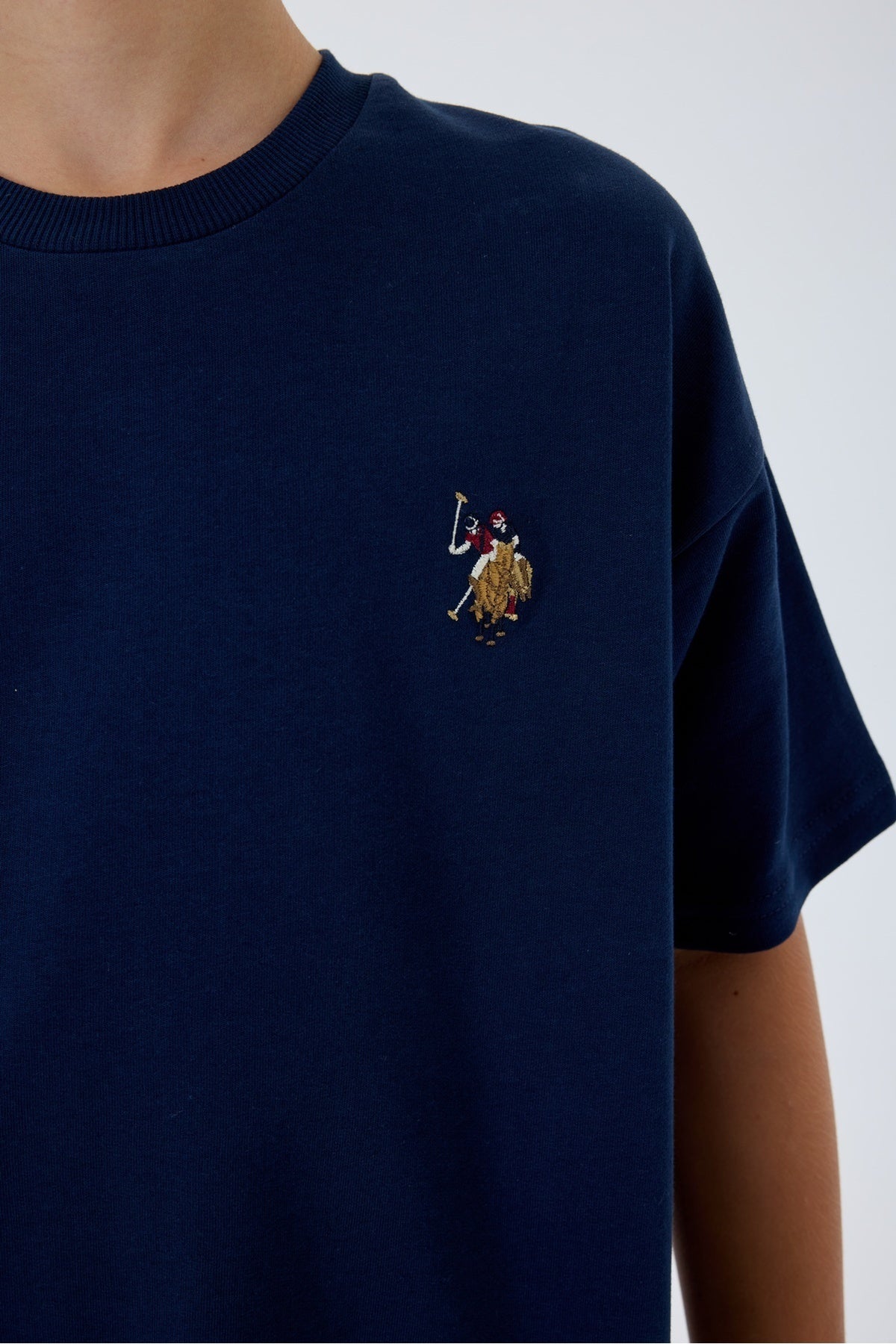 U.S. Polo Assn., Trening scurt din bumbac cu broderie logo discreta