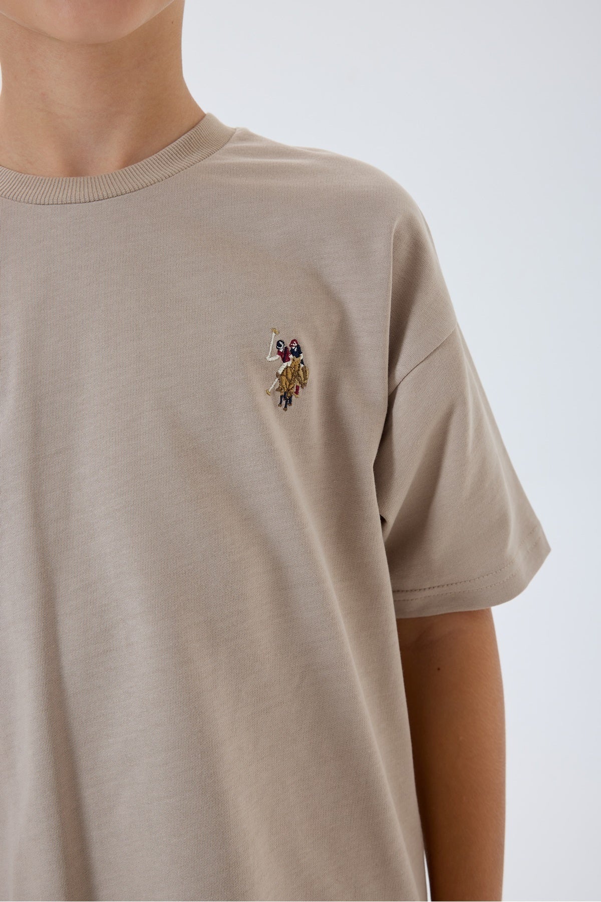 U.S. Polo Assn., Trening scurt din bumbac cu broderie logo discreta