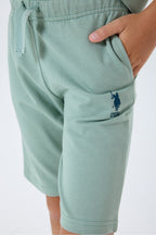 Set doua piese cu tricou si pantaloni scurti, pentru baieti, Verde