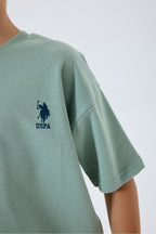 Set doua piese cu tricou si pantaloni scurti, pentru baieti, Verde