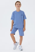 Set doua piese cu tricou si pantaloni scurti, pentru baieti, Gri