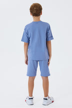 Set doua piese cu tricou si pantaloni scurti, pentru baieti, Gri
