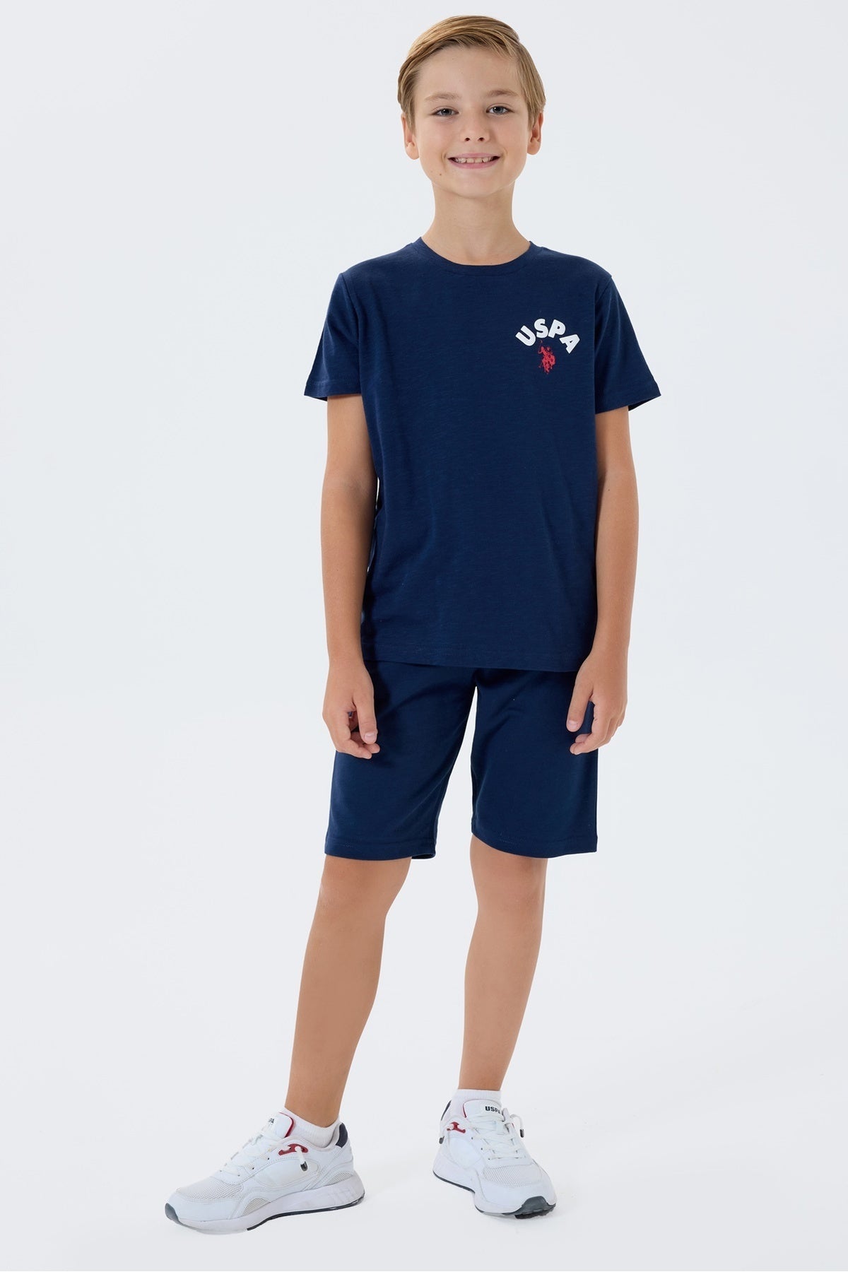U.S. Polo Assn., Trening scurt cu imprimeu logo pe partea din spate