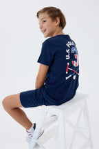 U.S. Polo Assn., Trening scurt cu imprimeu logo pe partea din spate