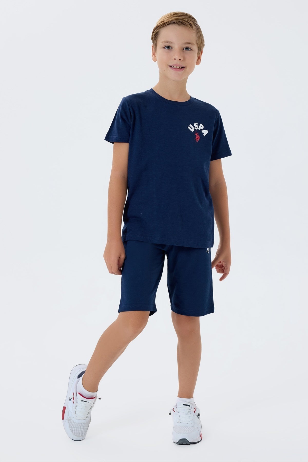U.S. Polo Assn., Trening scurt cu imprimeu logo pe partea din spate