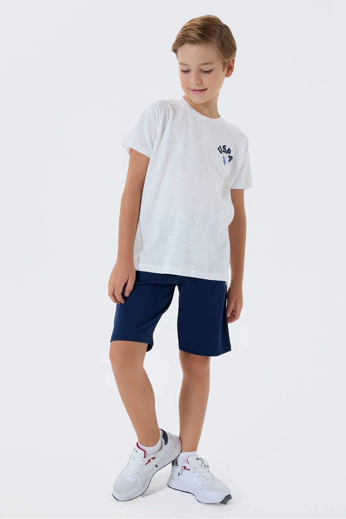 U.S. Polo Assn., Trening scurt cu imprimeu logo pe partea din spate