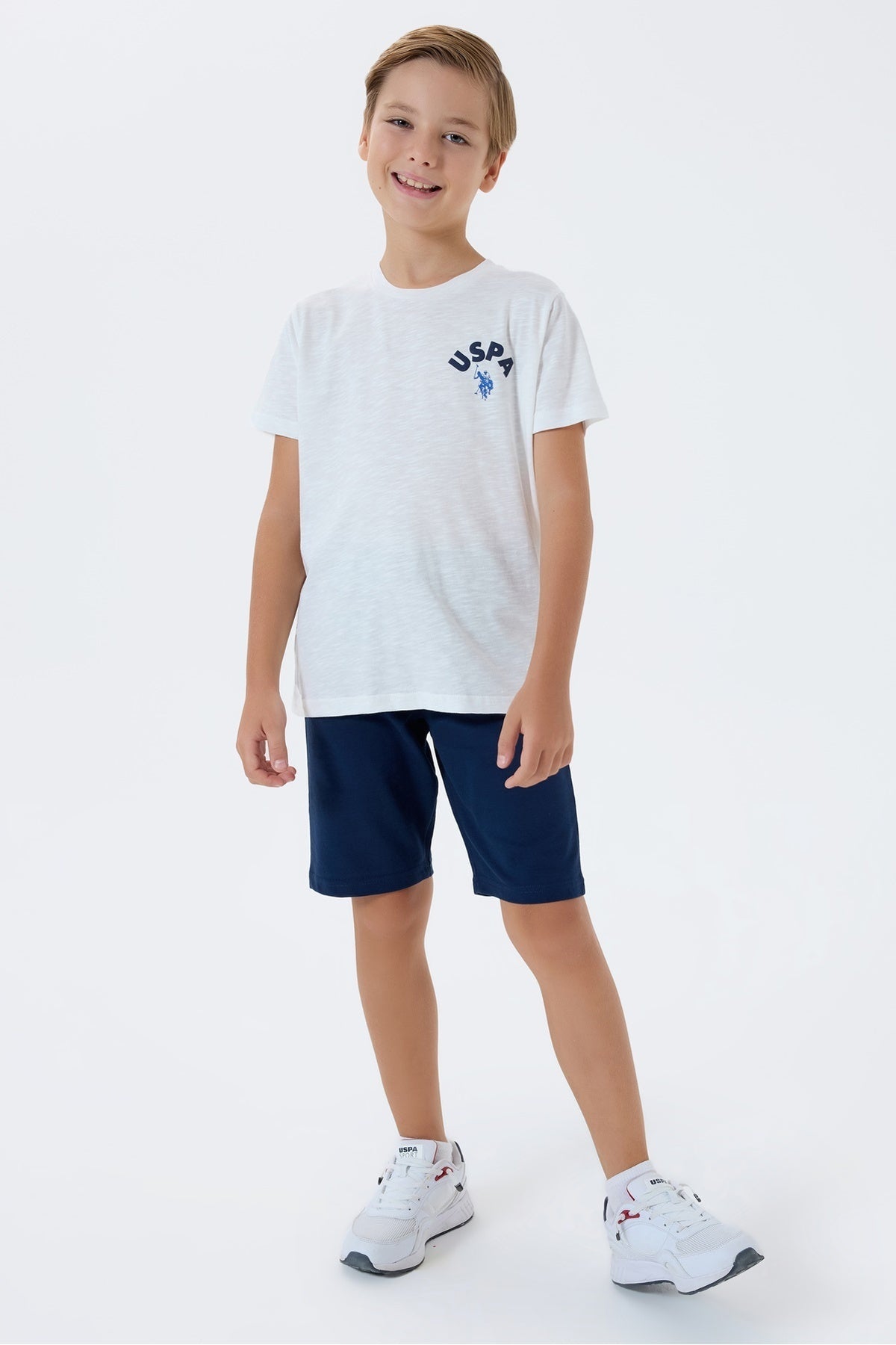 U.S. Polo Assn., Trening scurt cu imprimeu logo pe partea din spate