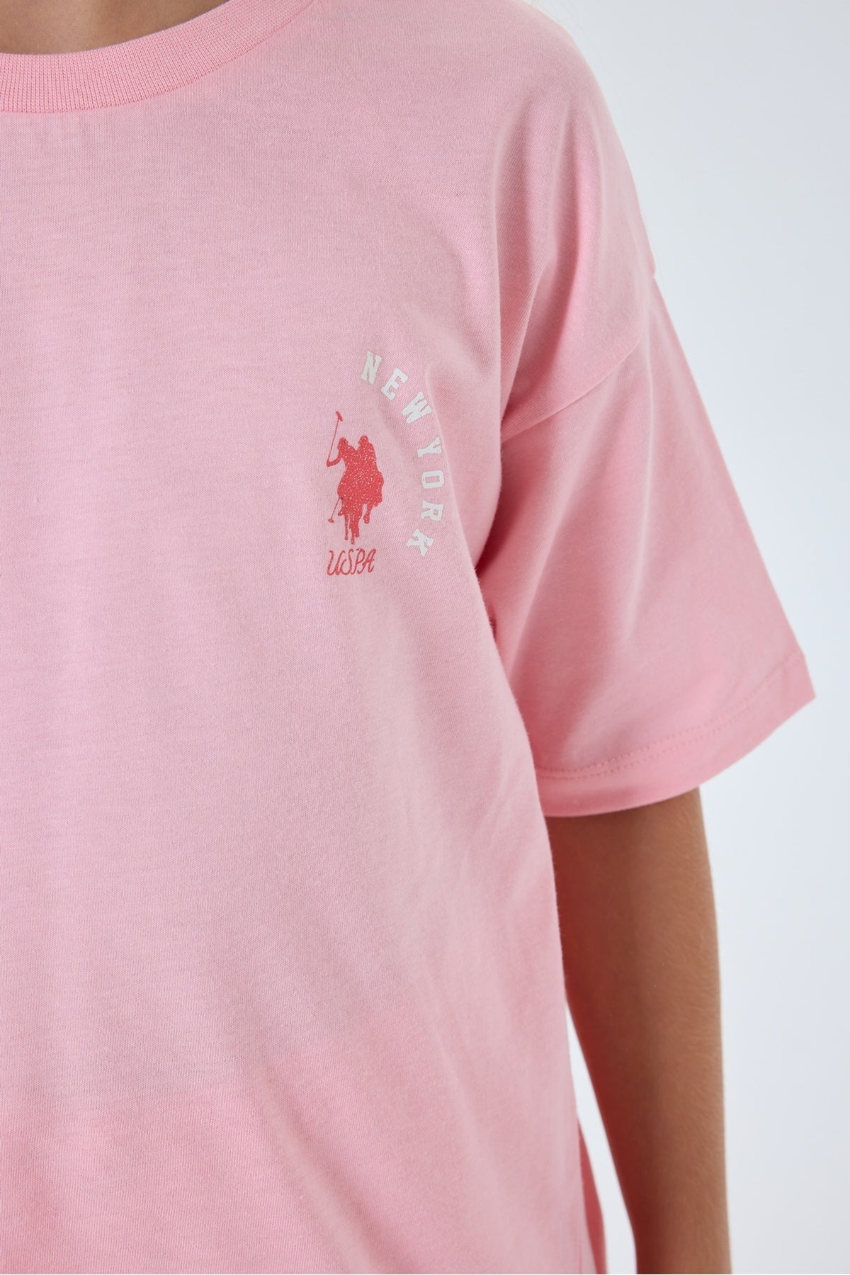 U.S. Polo Assn., Trening lejer din bumbac cu imprimeu pe partea din spate