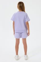 U.S. Polo Assn., Set de tricou cu decolteu la baza gatului si pantaloni scurti - 2 piese
